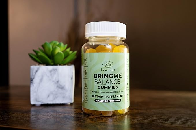 BRINGME Balance Pre &amp Probiotic Gummies – Pineapple Collagen Pre &amp Prebiotics for pH Balance Gut &amp Skin Health Digestive Wellness and Natural Odor Control – Low Sugar 90 Count