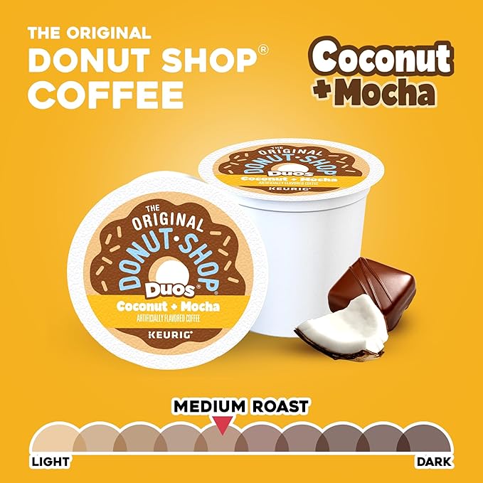 The Original Donut Shop Duos Coconut + Mocha Keurig Single-Serve K-Cup Pods Medium Roast Coffee 72 Count