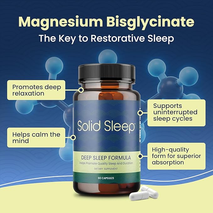 Deep Sleep Formula Natural Sleep Aid Without Melatonin Magnesium Bisglycinate L. Theanine Inositol Sleep Pills for Adults 60 Vegan Capsules