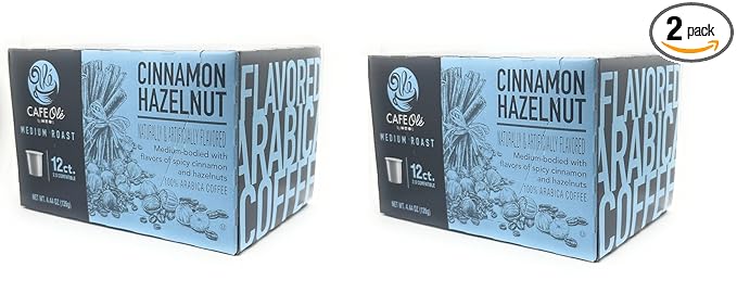 Cafe Ole HEB Single Serve Coffee Pods 12 count - 2 boxes (Cinnamon Hazelnut)