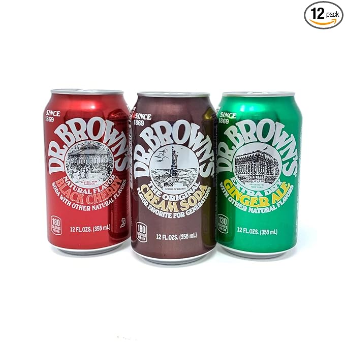 Dr. Brown's Soda Assorted Sampler - 12 oz (12 Cans) *flavors vary are not always as pictured*