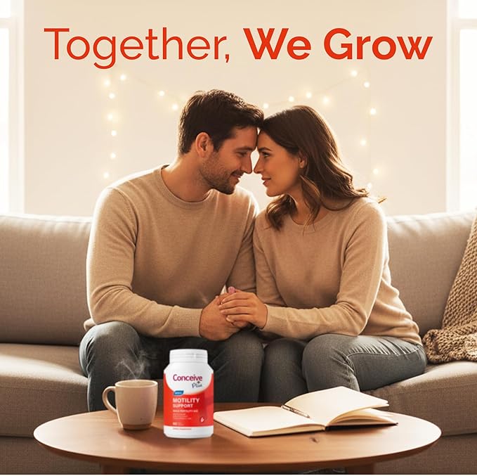 CONCEIVE PLUS Motility Support for Men | Boost Sperm Volume &amp Count | Spermidine Supplements with Vitamin D E Zinc Antioxidants – Multivitamin Fertility Supplements for Men 60 Caps