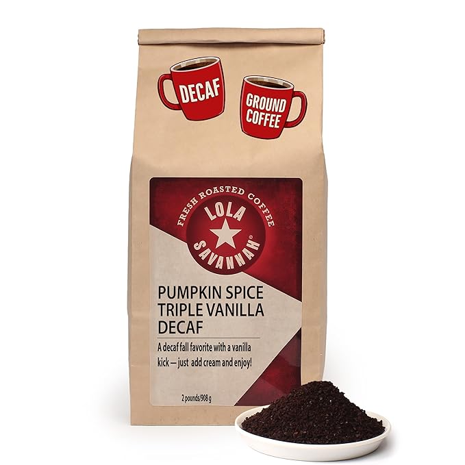 Lola Savannah Pumpkin Spice Triple Vanilla Ground Decaf Coffee 2lb