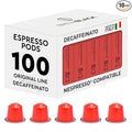 BrewBlack Decaffeinato Coffee Capsules - 100 Aluminum Coffee Pods Compatible with Nespresso Original line Medium Roast - Intensity 7/12 Made in Italy
