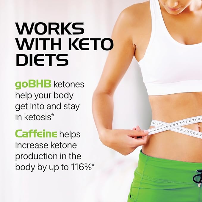 Keto BHB Exogenous Ketones Supplement - BHB Science Keto Diet Pills with Patented goBHB and Caffeine for Natural Energy Focus Body Sculpting &amp Ketosis Support - Vegetarian &amp Non-GMO (1 Month S