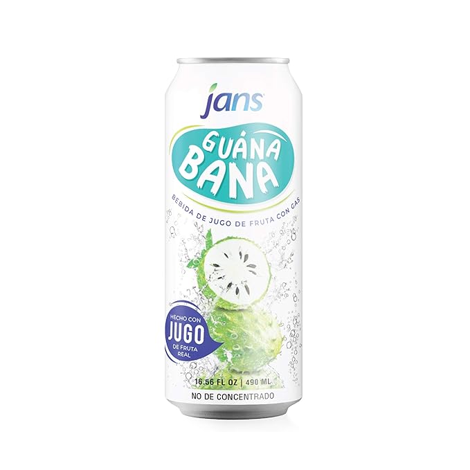 JANS Sparkling Soursop Soda Drink 16.9 oz (Pack of 12) Guanabana Soda Drink |100% Pure Soursop Graviola | NOT From Concentrate Refreshing Taste of the Tropics