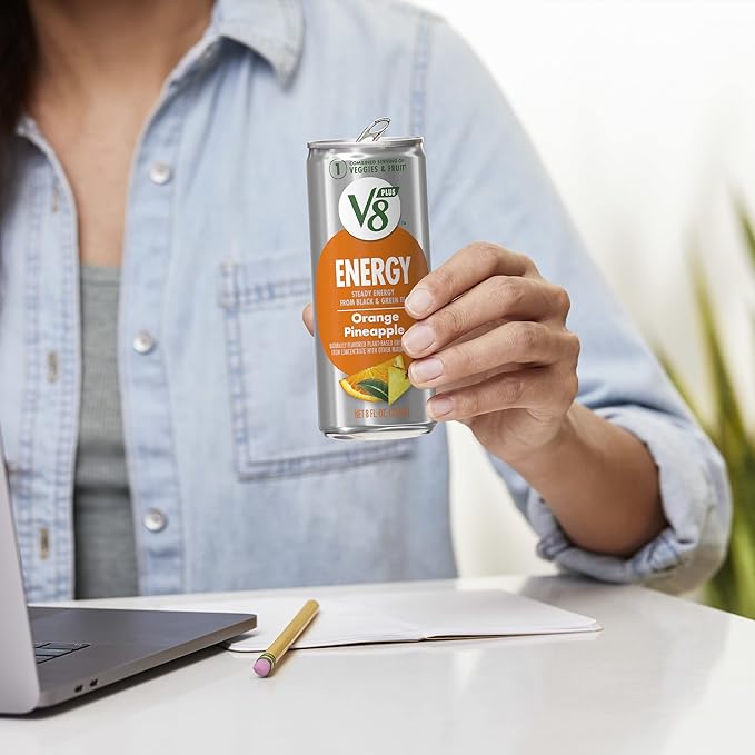 V8 +ENERGY Orange Pineapple Energy Drink 8 Ounce Can (Case Of 24)