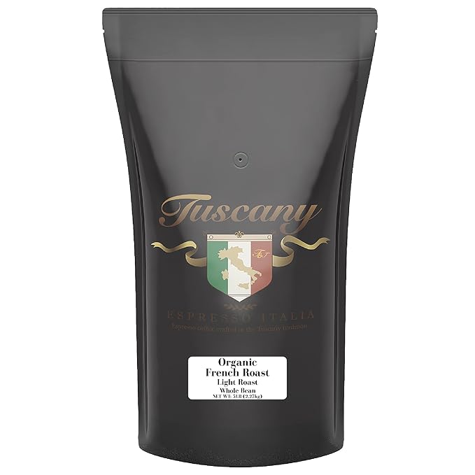 Tuscany Organic French Roast Coffee Dark Roast Whole Bean 5-Pound Bag