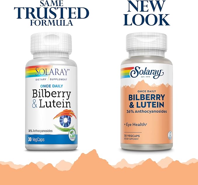 SOLARAY One Daily Bilberry and Lutein Supplement 160 mg 30 Count
