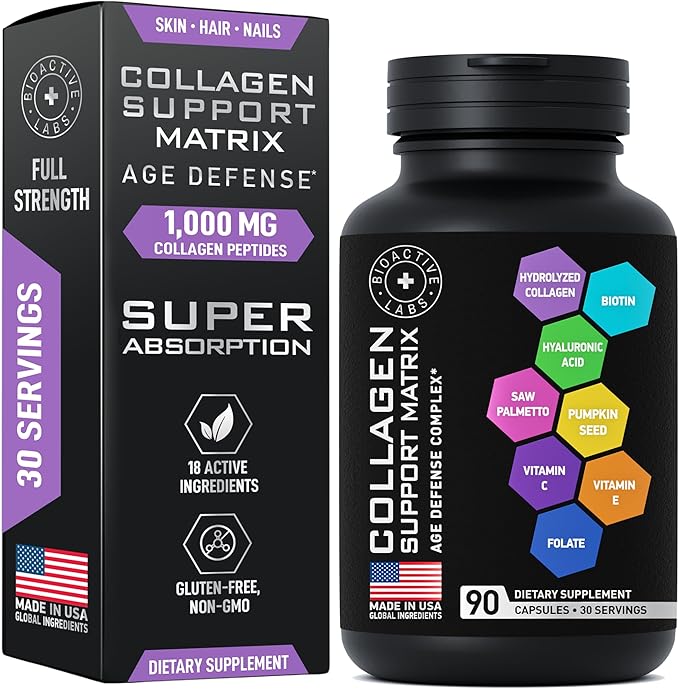 Dental Probiotic in a Travel Tin and Age Defense Collagen Matrix Beauty and Health Bundle
