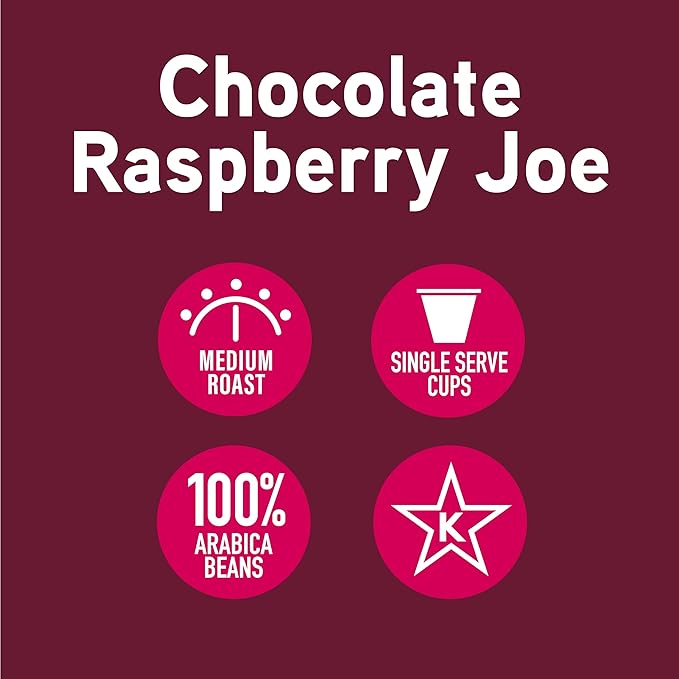 Joe Knows Coffee Single Serve Cups Pods and Capsules Chocolate Raspberry 48 Count