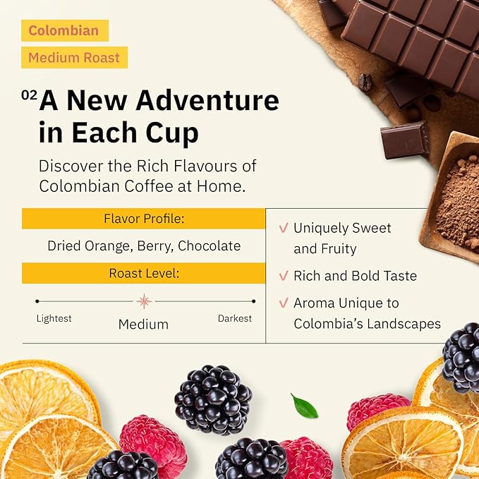 Colombian Medellín Coffee Beans - Single Origin Medium Roast Coffee Beans Freshly Roasted To Order Organic Drip Grind Coffee Specialty Grade Fair Trade and Non-GMO - 1LB