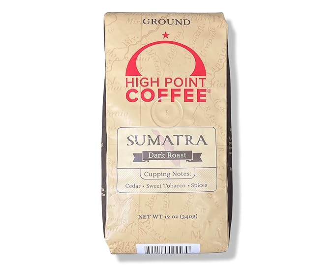 High Point Coffee Dark Roast Ground Coffee - Sumatra 48 Ounces (Four Bags of 12 Ounces)