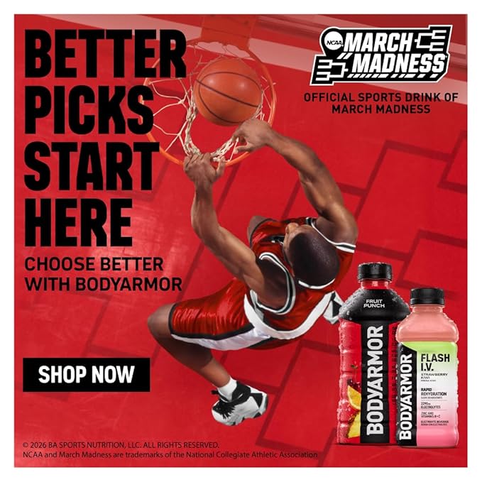 BODYARMOR Flash I.V. Electrolyte Beverage Tropical Punch Hydration Drink with Coconut Water For Rapid Rehydration Post Workout Recovery 20 Fl Oz (Pack of 12)