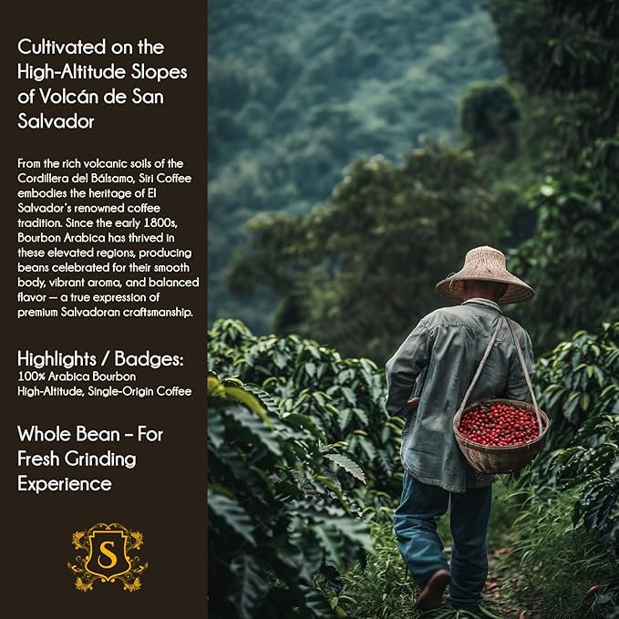 Siri Roast Coffee Beans &amp High Altitude Organic 1 lb Tested for Molds &amp Toxins Smooth Chocolate Notes Light Roast Whole Bean Coffee Premium El Salvador