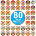 Crazy Cups Flavored Decaf Coffee Pods Variety Pack Compatible with Keurig K Cups Brewers 80 Count Assorted Decaffeinated Flavored Coffee Sampler