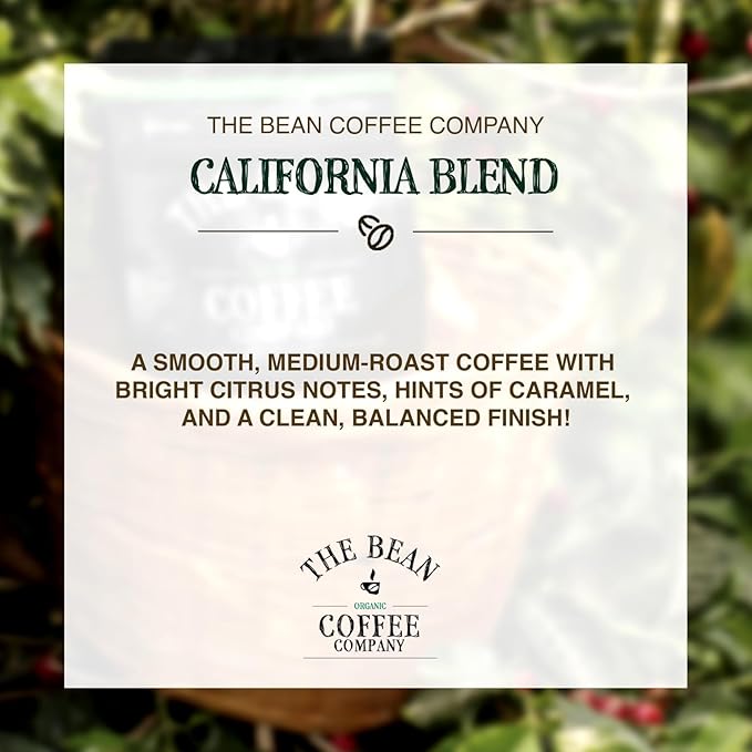 The Bean Organic Coffee Company California Blend Medium Roast Ground Coffee 5-Pound Bag Café molido tostado orgánico