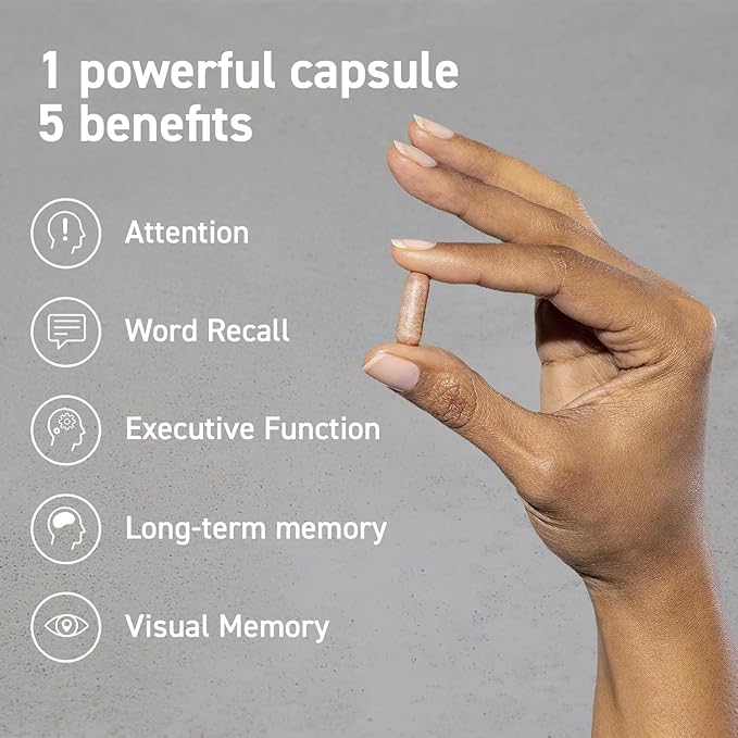 CocoaVia Memory &amp Focus Brain Supplement 30 Day Cocoa Flavanol Blend Lutein Added Caffeine for Boost. Improve Cognitive Function Attention Vegan &amp Plant Based 30 Capsules