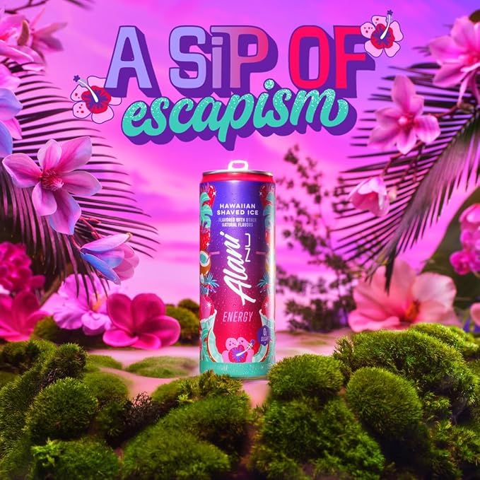 New Alani Energy Drinks Lime Slush Dream Float Hawaian Shaved Ice Variety Pack Sugar-Free Low-Calorie 200mg Caffeine Energy Boost Drink 12 fl oz (Pack of 6)