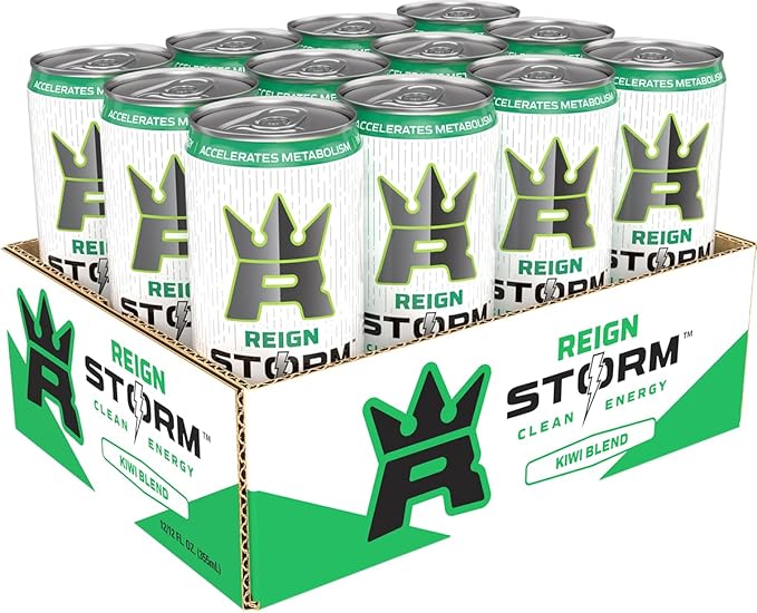 REIGN Storm Kiwi Blend Fitness &amp Wellness Energy Drink 12 Fl Oz | Pack of 12