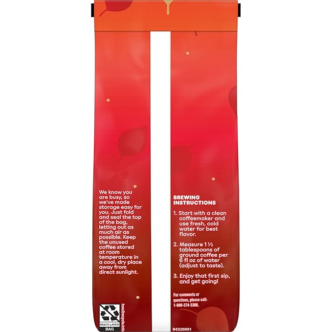 Dunkin’ Apple Cider Donut Artificially Flavored Ground Coffee 11 Oz. Bags (Pack of 6)