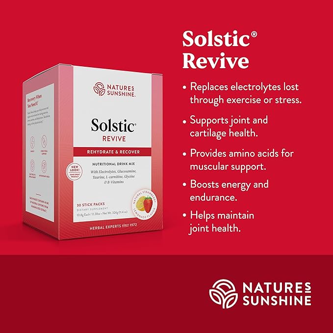 Nature's Sunshine Solstic Revive 30 Packets | Post Workout Recovery Drink with Vitamin C Vitamin E and Calcium to Support Bone Health and Replenish Important Nutrients