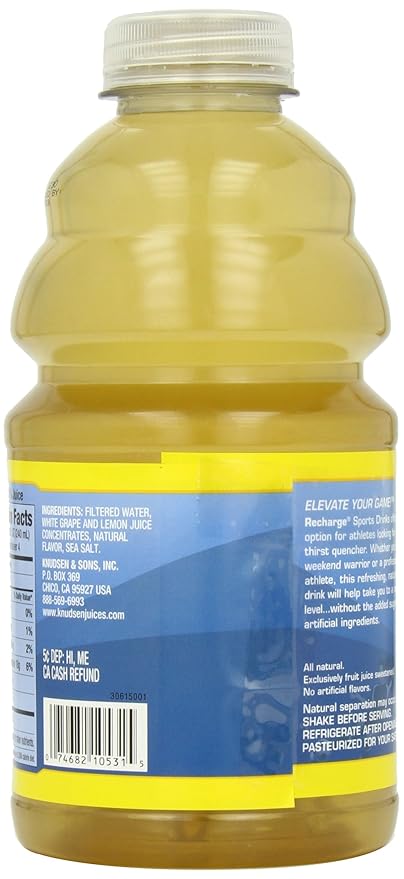 R.W. Knudsen Family Recharge Lemon Flavored Sports Beverage Mix 32 Ounce (Pack of 12)