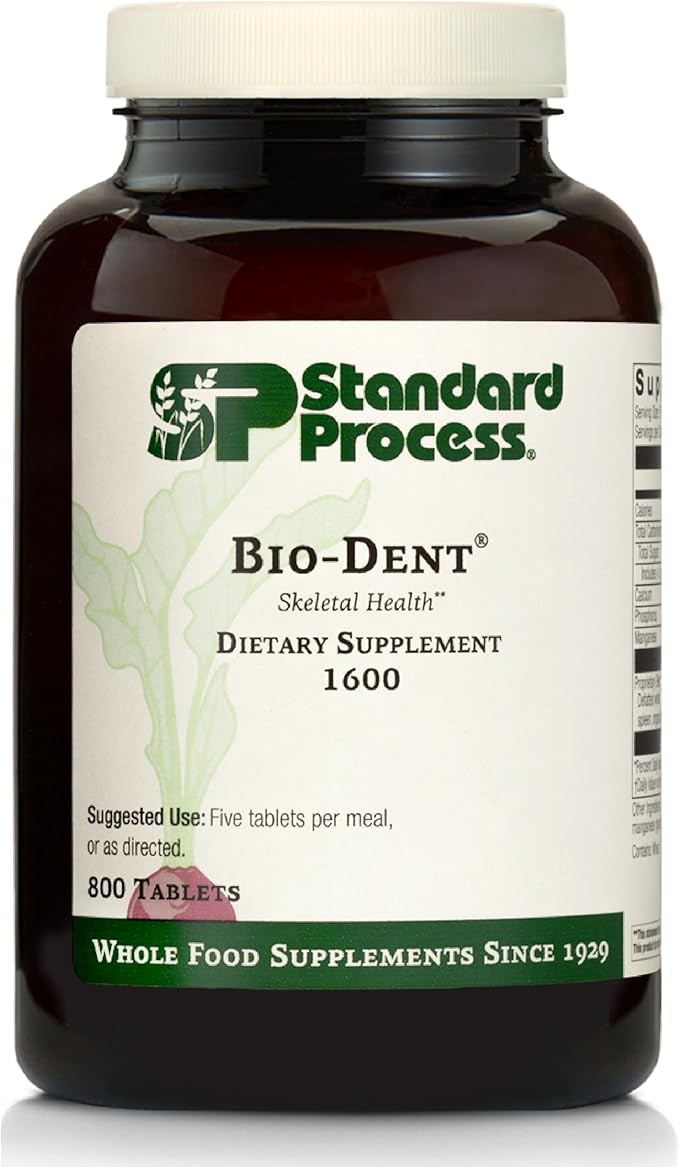 Standard Process Bio-Dent Skeletal Health Dietary Supplement - Teeth &amp Bone Function Support - Skeletal &amp Collagen Supplement - 800 Tablets