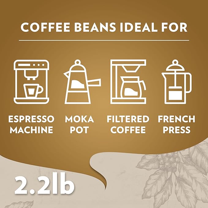 Lavazza QualitÃ Oro Whole Bean Blend Medium Roast 2.2 Pound (Pack of 1) 100% Arabica Central America &amp African highland origins Fruity &amp Aromatic