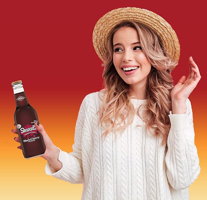 Stewart's Wishniak Black Cherry Soda 12 fl oz (24 Glass Bottles)