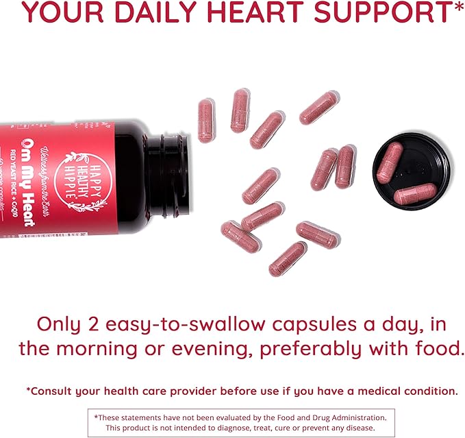 Happy Healthy Hippie Red Yeast Rice with CoQ10 Supplement &amp Be Grounded Stress Relief Supplement