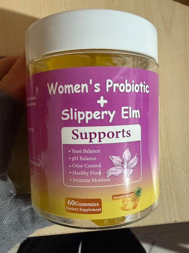DYALE Her Juicy Feminine Probiotics Gummies for Women | Pineapple Flavor | Supports pH Balance Gut Health &amp Immune System | with Slippery Elm Prebiotics &amp Lactobacillus Blend | 60 Gummies (1