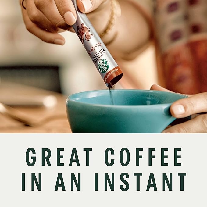 Starbucks VIA Instant Coffee Dark Roast Coffee Decaf Italian Roast Arabica Beans Single-Serve 1 Box (20 Packets)
