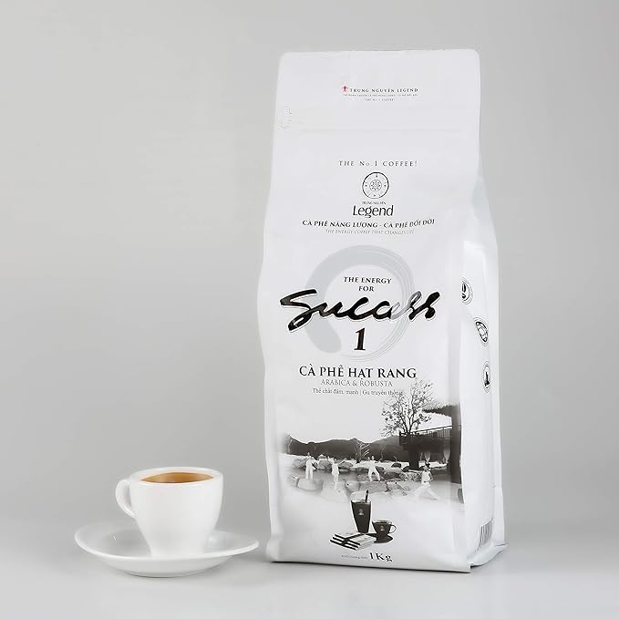 TRUNG NGUYEN LEGEND Coffee Bean Legend Success 2 35.27 Oz Bag Full-City Roast Balanced Taste Robusta &amp Arabica Vietnamese Energy Coffee Beans - Specialized for Ice Coffee