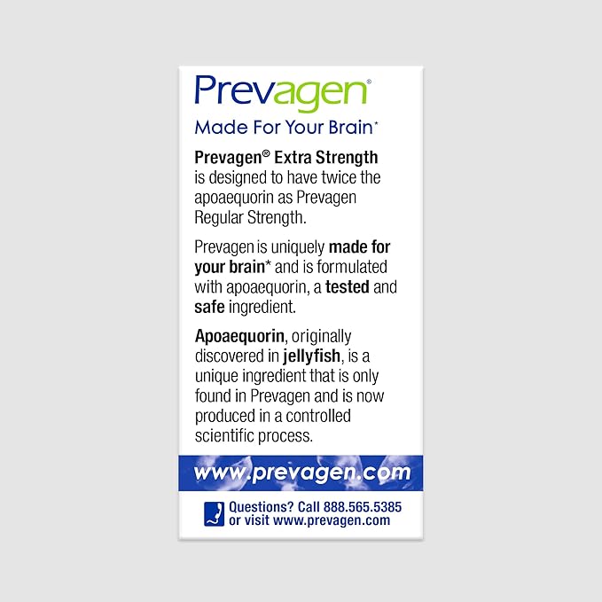 Prevagen Extra Strength - 30 Capsules |2 Pack| Formulated for Your Brain | 20mg of Apoaequorin Plus Vitamin D3 with 7-Day Pill Minder