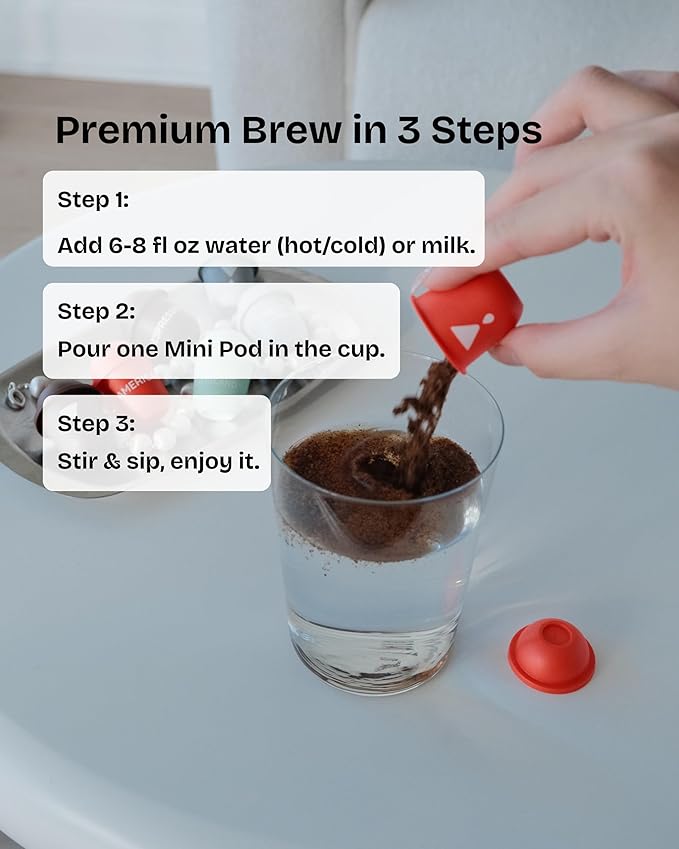 Yum!Brew Instant Jasmine Americano Coffee – Freeze-Dried Yunnan Arabica | 12 Servings | Floral &amp Smooth | Hot or Cold Brew | No Sugar | Low Calorie | Mini Travel Pods