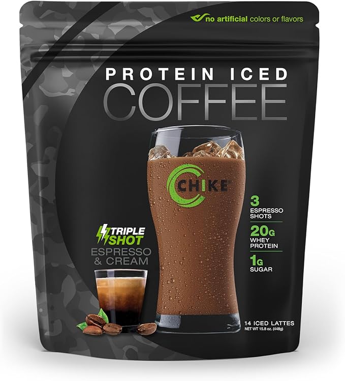 Chike High Protein Iced Coffee Sampler Pack and Triple Shot Bundle 20 G Protein 2-3 Shots Espresso 1 G Sugar Keto Friendly and Gluten Free 14 Serving Bag and 6 Sample Packets 20 Servings