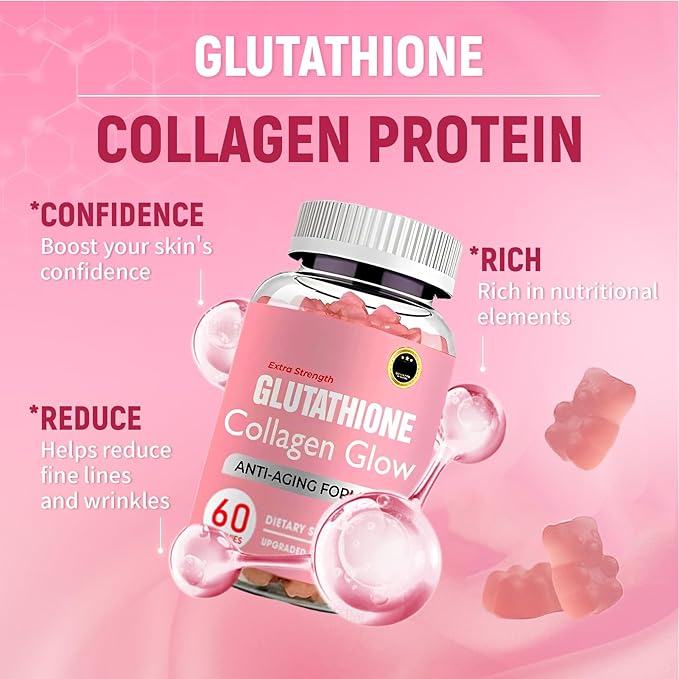 Glutathione Collagen Glow Glutathione Collagen Glow Gummies Korean Collagen Gummies to Rejuvenate Your Skin (3PCS)