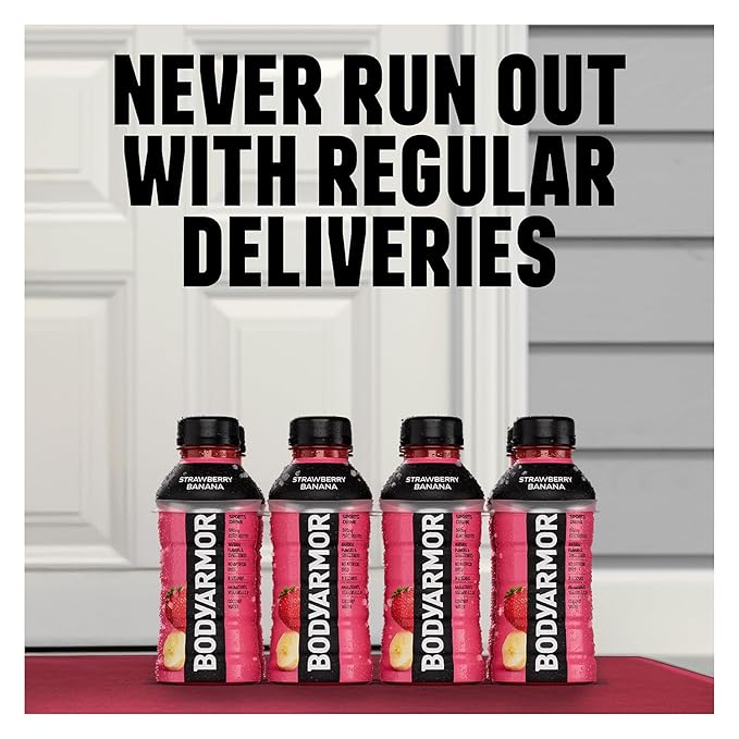 BODYARMOR Sports Drink Blue Raspberry Electrolyte Drink Hydration 28 Fl Oz Bottles (15 Pack) Flavored Coconut Water with B Vitamins &amp Antioxidants