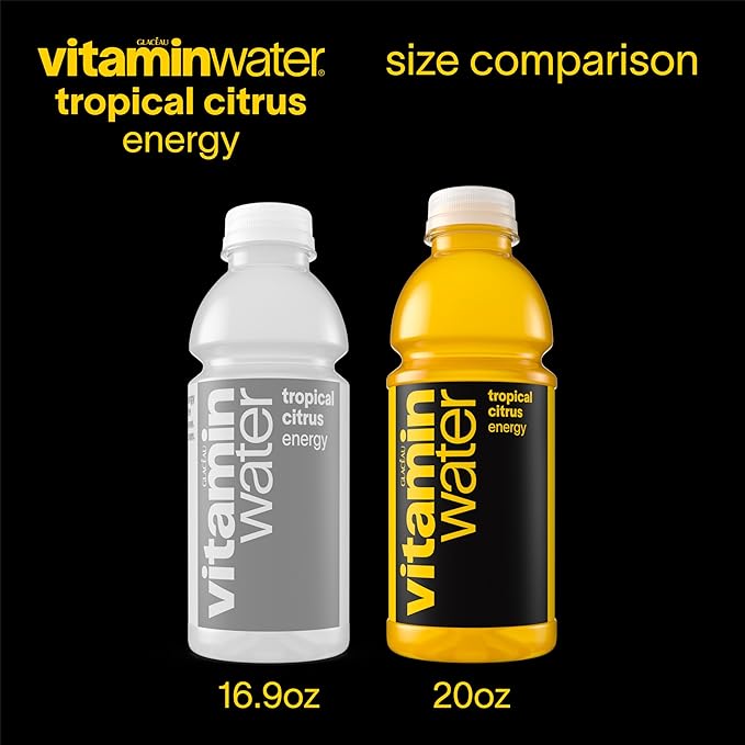 vitaminwater Energy Tropical Citrus Nutrient Enhanced Flavored Water Beverage 20 fl oz Bottles 12 Pack