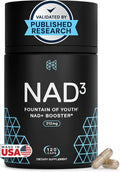 HPN NAD3 Clinical NAD+ Booster Cellular Health &amp Natural Energy - NAD Supplement for Healthy Aging Metabolic Support NRF2 &amp Longevity Nicotinamide Riboside &amp NMN Alternative 120ct 60