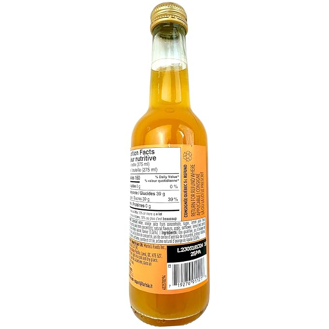 Lurisia Aranciata Italian Orange Soda 4 x 9.3 Fl Oz (275ml) - Aranciata Italian Orangeade - Citrus Orange Soft Drink - Carbonated Sparkling Fruit Juice Beverage from Italy