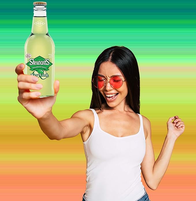 Stewart's Key Lime Soda 12 fl oz (12 Glass Bottles)