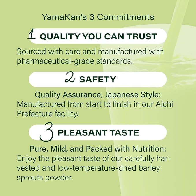 Yamamoto Kanpoh YAMAKAN Young Barley Grass Powder Grass Juice for Gut Health &amp Vitality Rich in Vitamins &amp Minerals for Women &amp Men Super Greens Powder Non GMO Gluten-Free &amp Vegan