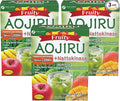 FINE JAPAN Green Aojiru Young Barley Grass Powder with Fruits and Nattokinase Powder juice &amp Smoothie Mix Superfood Vitamin Probiotics (154gr/5.4 oz/30 packets) (Pack of 3) Made in Japan
