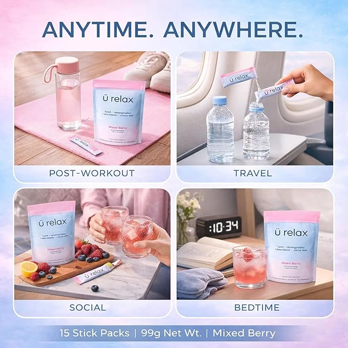 Relax Calming Drink – Natural Calm Powder Drink | Mixed Berry Flavors 15 Packets