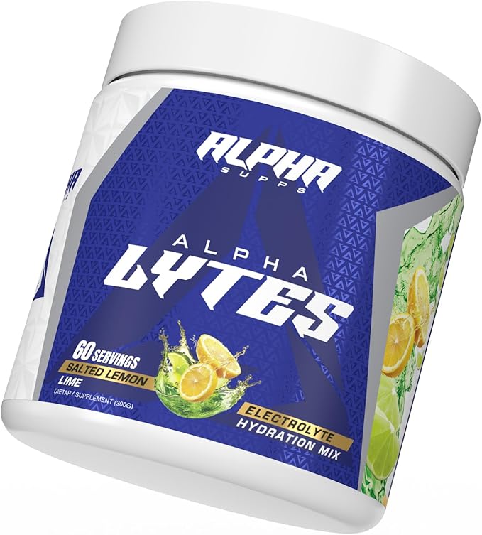 Alpha Lytes - Electrolyte Powder Daily Hydration Drink Mix - Sugar-Free Zero Calorie Instant Formula with Trace Minerals and Antioxidants (60 Servings Salted Lemon Lime)