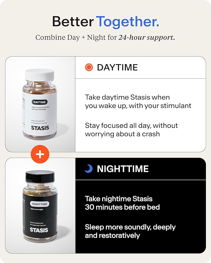 STASIS Nighttime Supplement for Men &amp Women with Magnesium Melatonin Zinc &amp Botanical Extracts Evening Routine Support Capsules for Bedtime Use Vegan Non GMO 25 Servings 1 Month Supply