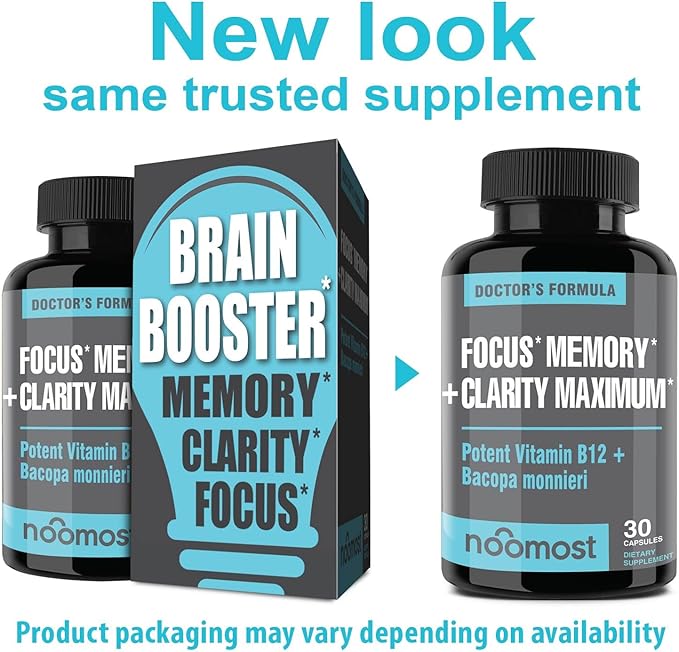 Brain Supplement / Brain Booster Supplement for Focus Memory Clarity Energy Work as Caffeine Brain Booster/ Brain Supplements for Memory &amp Focus for Brain Fog Brain Boost &amp Brain Support (
