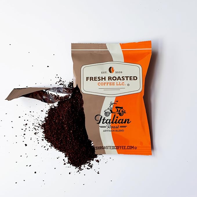 Fresh Roasted Coffee Italian Roast Pre-Ground Fractional Packs 2.25 Ounce 36 Count
